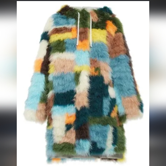 Koche Color Block Feather Hooded Jacket - Picture 1 of 10